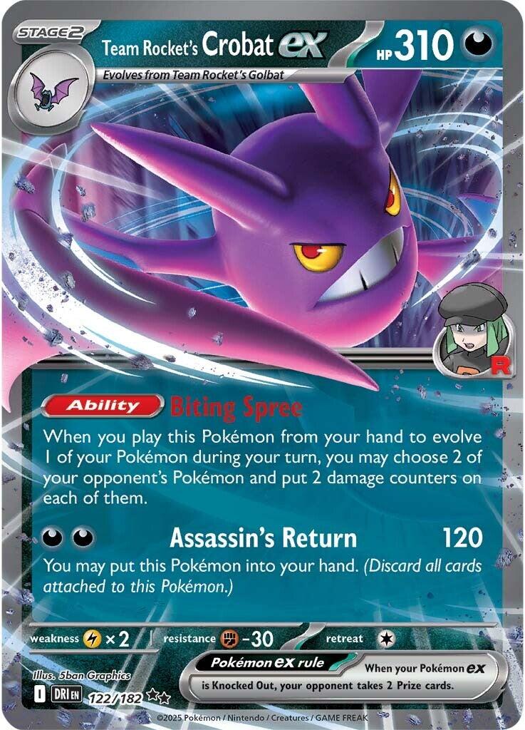 crobat pokemon card Team Rocket's ex - 122/182 [DRI Toys and games Certification ID:L1575919 [Darkness][Colorless] Stealth Poison 70 Anymore cards like this,