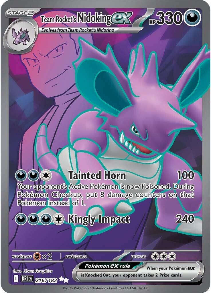 pokemon cards nidoking Team Rocket's ex - 216/182 [DRI Tin:Mega Darkrai ex EX: Unseen Forces Nidoking BREAK retains the 2015 Pokemon TCG Rayquaza