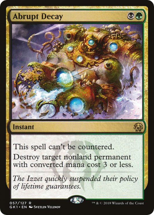 Abrupt Decay